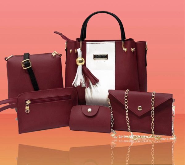 synthetic Leather 5pcs Set Ladies Bag Without Long Chain