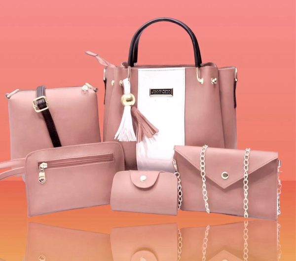 synthetic Leather 5pcs Set Ladies Bag Without Long Chain