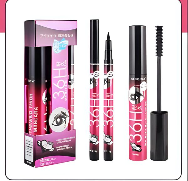 anqina Black Liquid Eyeliner + 3d Mascara (2 In 1) Quick Drying Waterproof Non-smudge Eye Liner Pencil Makeup Set