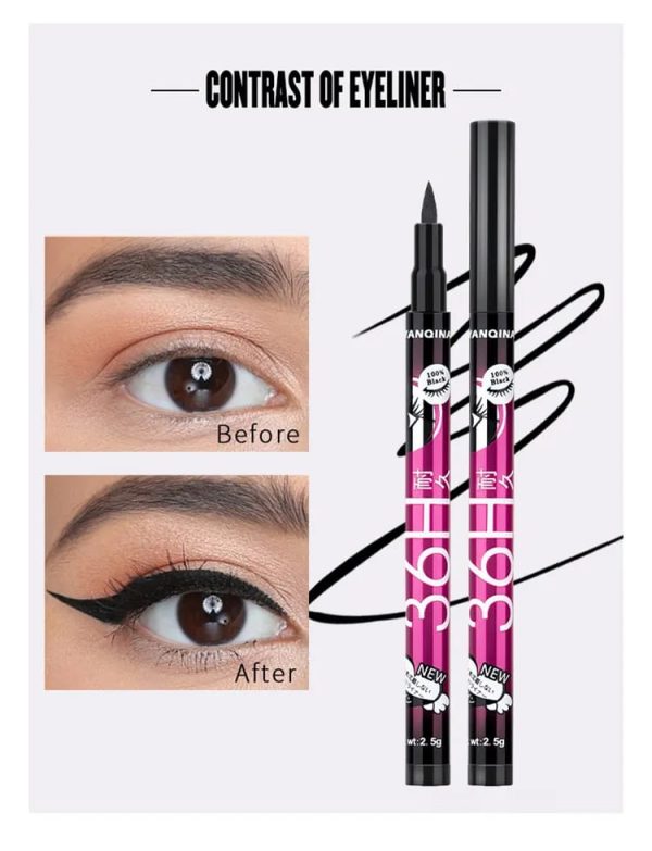 anqina Black Liquid Eyeliner + 3d Mascara (2 In 1) Quick Drying Waterproof Non-smudge Eye Liner Pencil Makeup Set