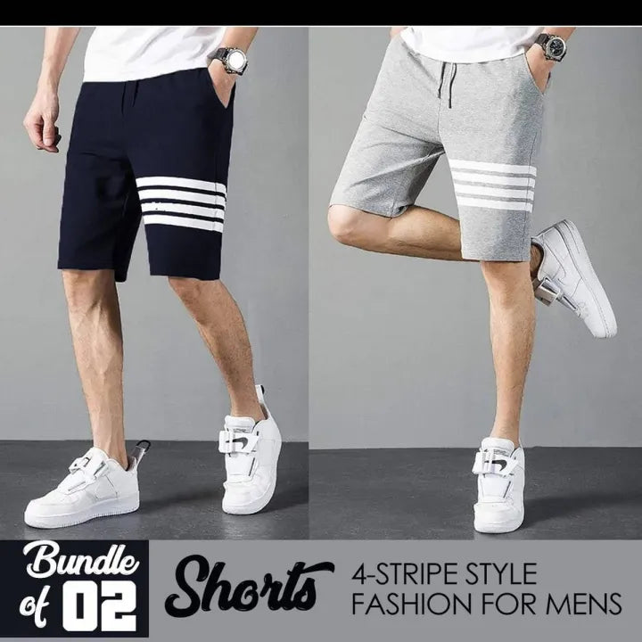 Pack Of 2 Lining Stripe Style Fashion Short For Men