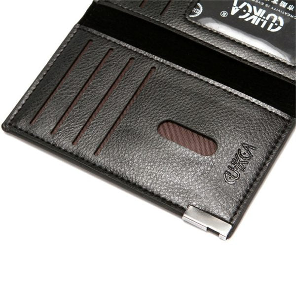 Men Pu Leather Wallet Business Clutch Bag